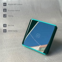 Interrupteur mural intelligent Zigbee 3.0 10A avec contrôle via l'application Smart Life, commande vocale IA et tactile, panneau en verre trempé incurvé