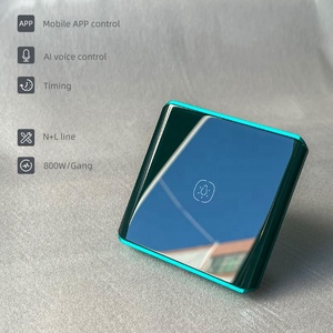 Interrupteur mural intelligent Zigbee 3.0 10A avec contrôle via l'application Smart Life, commande vocale IA et tactile, panneau en verre trempé incurvé - Product Image 2