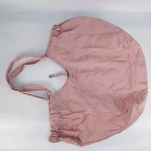 Bolsa de compras portátil plegable con cierre de cordón, gran capacidad, diseño ecológico de color sólido para uso en supermercados - Product Image 3