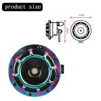 Bocina Eléctrica Metálica para Parrilla de Coche, Roja, MSM Supertone, 12V, Doble Tono (Agudo y Bajo), 335Hz/400Hz, Sonido Súper Fuerte