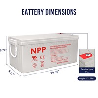 Batterie au plomb scellée VRLA 12V 200Ah à décharge profonde, batterie de secours UPS, batterie AGM au plomb-acide pour voitures électriques et voiturettes de golf – Vente directe