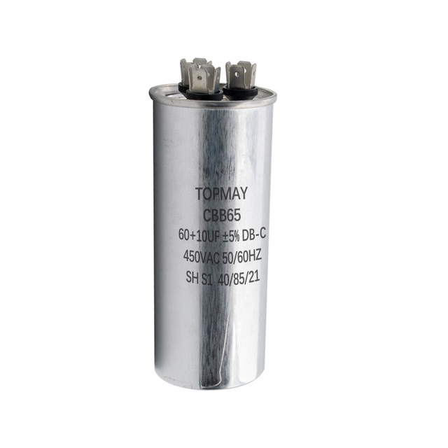 60uF+5uF 450VAC AC Dual Capacitor CBB65 Motor Run Capacitor for Air Conditioner Hot Sale