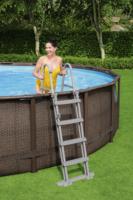 Bestway 56977 5,49 m X 1,22 m Runder Rahmenpool-Set 18ft mit Pumpe, Leiter und Abdeckung