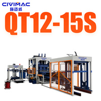 Machine à fabriquer des pavés entièrement automatique, machine à briques creuses en béton, machine à briques vibrantes hydrauliques QT12-15S
