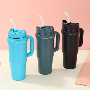Vaso Térmico de Acero Inoxidable de 30 oz con Logotipo Personalizado, Aislamiento al Vacío, Asa, Pajita y Tapa Antiderrames, Taza de Viaje, Regalo Corporativo - Product Image 4