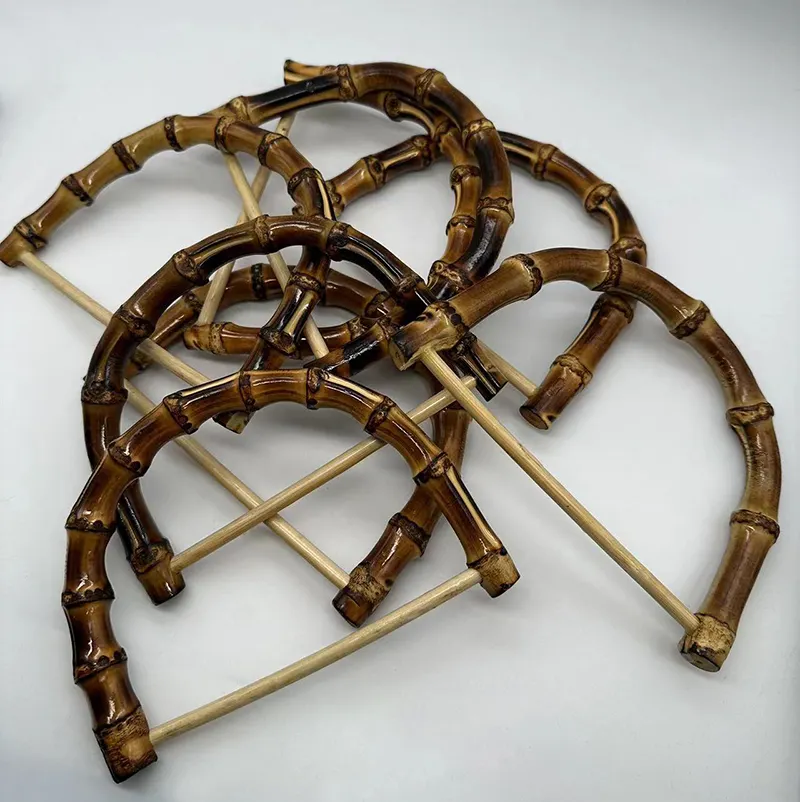 Maniglie di bambù ad anello manici per borse fai da te da donna borsetta struttura per decorazione accessori artigianali