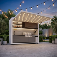 Meuble de cuisine moderne en alliage d'aluminium 2026 pour barbecue à gaz, mobilier d'extérieur avec abri pour maison de piscine