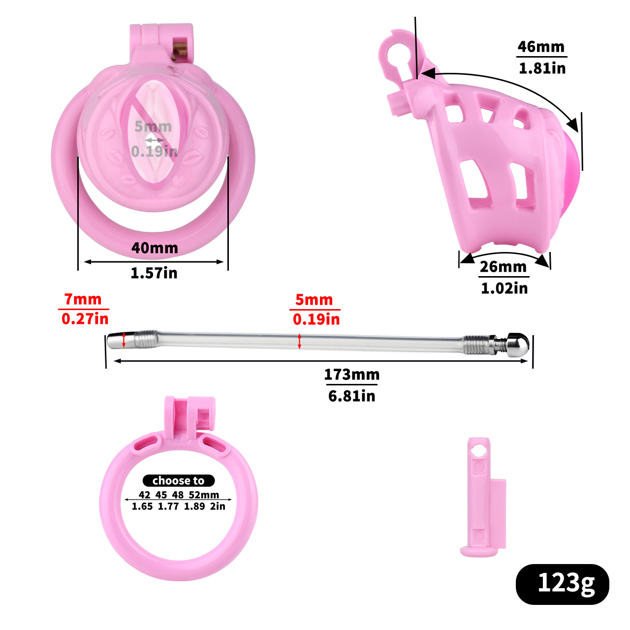 Cage+ (DG-17) Cathéter - Rose