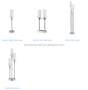 Modern Brushed Nickel Bedside Lights Bedroom Hotel Table Lamp with USB Port and Outlets for Hotel - Product Image 4