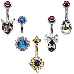 Piercing all'Ombelico in Titanio e Acciaio Inossidabile, Molteplici Stili, Personalizzabili - Product Image 4