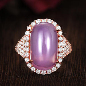 T0886 Anello di Lusso in Oro Rosa con Diamanti, Gioiello da Matrimonio per Donna, Pietre Laterali Naturali, Design Elegante - Product Image 3