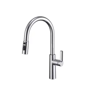 New Pull Out Solid Brass Deck Mounted Hot Cold Water Kitchen Mixer