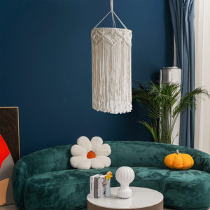 Nouvelle suspension luminaire en corde de coton tressée à la main de style nordique, décoration murale pour la pièce - Product Image 4