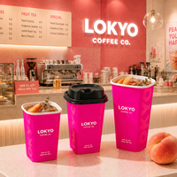 LOKYO Fabrikanten Gepersonaliseerde Custom logo Boba Bekers Wegwerp Koude Drankjes 22oz 16oz Papieren Bekers voor Chocolade met Deksel
