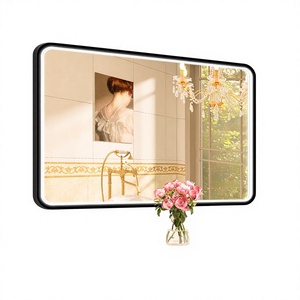 Miroir arqué moderne 2026 en alliage d'aluminium, classé IP44, avec fonction anti-buée et LED à intensité variable, pour hôtels, salles de bain et salons, à fixation murale - Product Image 1