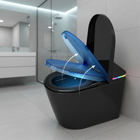 Top vente pleine céramique noire toilette intelligente articles sanitaires salle de bain WC toilette au sol