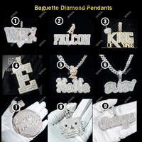 Usine personnalisée Iced Out VVS Moissanite diamant nom chaîne personnalisée boucle pendentif Pass diamant testeur 925 ruban hommes Fine Jewel
