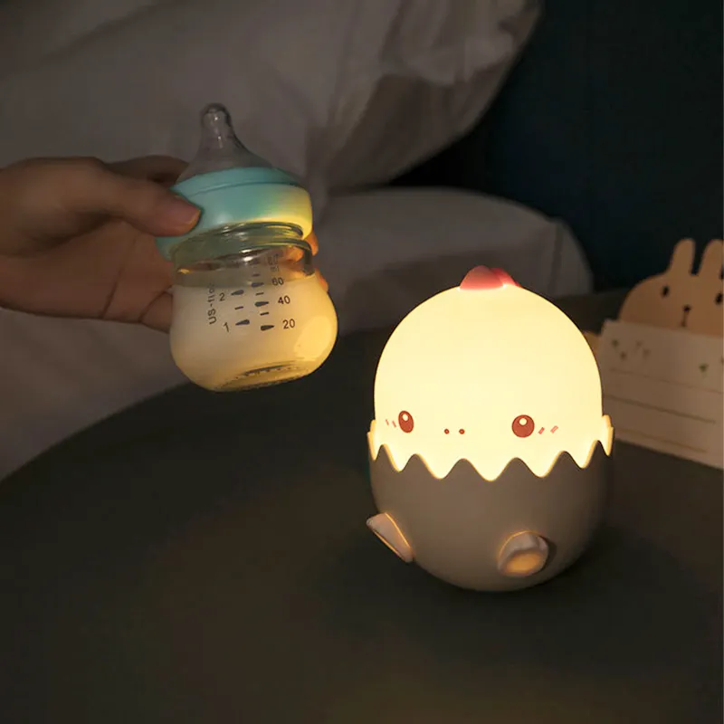 Multiple Colors Rechargeable Battery LED Light For Kids Cute Small Dinosaur Silicone Night Light For Kids Baby