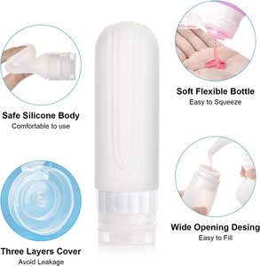Ensemble de flacons de voyage de 90 ml, approuvé par la TSA pour les vols en <span class=keywords><strong>avion</strong></span>, ensemble de flacons de toilette étanches, <span class=keywords><strong>kit</strong></span> de flacons de toilette en silicone rechargeables - Product Image 2