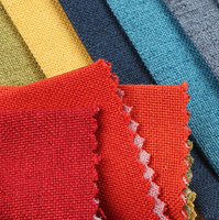 Tissu d'ameublement en microfibre tricoté chaîne aspect lin pour rideaux et canapés, style moderne, vente en gros