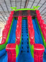 Vente directe - Toboggan aquatique gonflable double piste de qualité commerciale, en PVC, capacité 500 kg, portable pour parc d'aventure