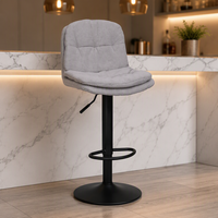 Tabouret de bar en tissu, réglable en hauteur, pivotant, avec dossier, pour la maison, les bars, les hôtels, les cafés, les restaurants, projets commerciaux, ODM