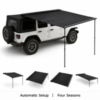 Car Side <strong>Awning</strong> 3000mm Waterproof <strong>Retractable</strong> SUV Roof <strong>Top</strong> Tent <strong>Awning</strong> Aluminum Alloy Frame Summer Use Quick Automatic Opening