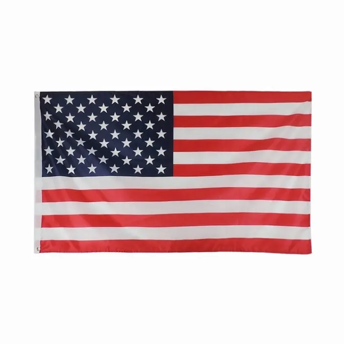 Wholesale American US Flag OEM Cheap Promotion Polyester Long Lasting 3X5 Feet USA Flag with 2 Grommets