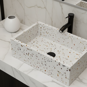 Lavabos carrés en <span class=keywords><strong>ciment</strong></span>, terrazzo, béton et art, pour salle de bain, approvisionnement direct de l'usine - Product Image 1