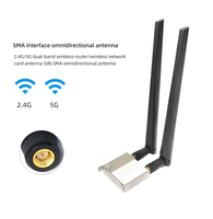 Antenne WiFi verticale omnidirectionnelle double bande 2,4 GHz 5,8 GHz à gain élevé avec connecteur SMA pour routeur WiFi