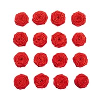 Applique de rose en ruban de satin fait main de 3,5 cm, petite patch de rose en tissu pour broche, ornement de cheveux, vêtement, emballage cadeau, artisanat