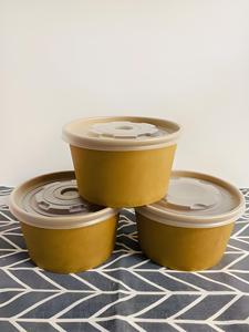 Disposable FBB Paper Round Food Grade Coated Bowl Disposable kraft paper bowl for Food salad Use - Product Image 1