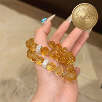 Bracelet en quartz jaune naturel - Bijoux en citrine pour la richesse et la prospérité, cadeau porte-bonheur pour femmes, FJYA