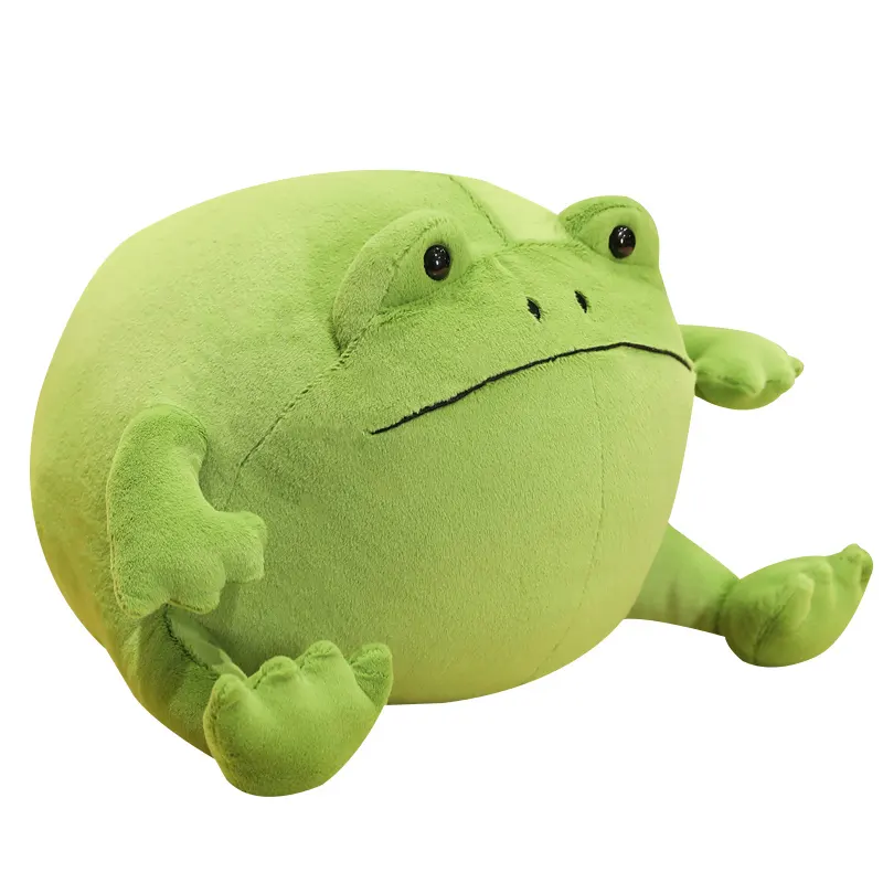 Hot sale green frog plush toy stuffed animal hugging fat soft frog plush pillow for kids adults