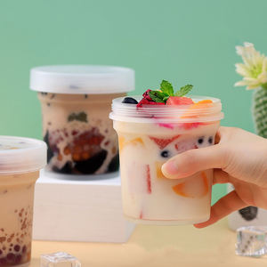 Gobelets en plastique PP jetables de qualité alimentaire 500 ml à double paroi, écologiques, certifiés CE, pour yaourt, crème glacée, gelée, pudding - Product Image 4