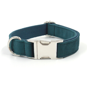 Collar de terciopelo turquesa para perros y gatos, correa de PANA con clip de metal, Etiqueta Privada, pedido a granel - Product Image 3