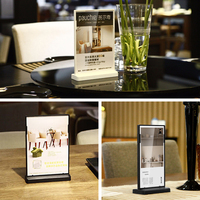Présentoir acrylique durable pour liste de prix Menu Panneaux d'affichage à eau de bureau Cartes de table en plastique pour comptoir de bar Table à manger