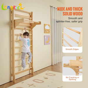 Rak Panjat Kayu untuk Dinding, Permainan Dalam Ruangan, Tangga Dinding, Bar Dinding untuk Olahraga di Rumah, Tangga Kayu Swedia, Gantungan Dinding Pilates - Product Image 6