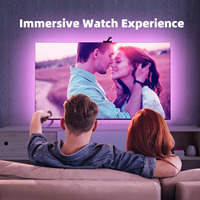 Smart TV — rétroéclairage LED de bande lumineuse, Compatible avec Alexa et Google Home, commande vocale, avec boîte de synchronisation, pour la TV