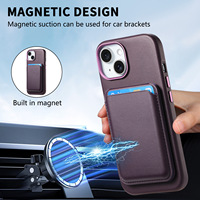 Étui de protection magnétique sans fil pour téléphone portable avec porte-cartes pour iPhone 17 16 15 14 13 Pro Max
