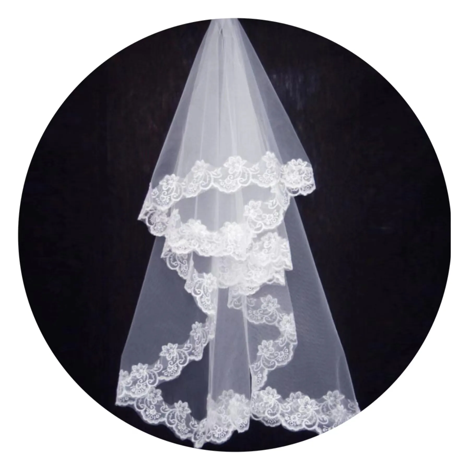 Wedding bridal veil fashion new white Net yarn Short and long design style bride accessories wholesale Wedding bridal veil