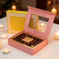 Caja de Cartón Corrugado Plegable, Ecológica, Reciclable, de Lujo, Color Rosa, con Laminado Mate, Cierre Magnético y Logotipo Personalizado
