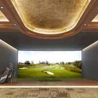 Panneau mural insonorisant personnalisé NRC 0.8 Classe A, panneaux acoustiques en fibre de polyester à motif géométrique 3D pour salle de simulation de golf intérieure