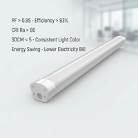 Lumière LED étanche IP67 Tri-Proof 5 pieds 60W 7200lm IK10 Résistante aux chocs Éclairage industriel pour entrepôt