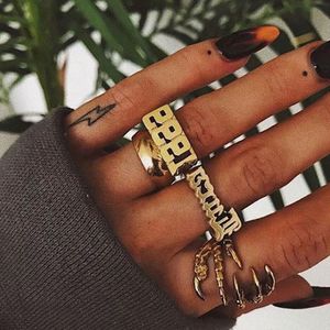 2021 nuovo <span class=keywords><strong>nome</strong></span> personalizzato Hip Hop 3D lettera anello personalizzato <span class=keywords><strong>uomo</strong></span> donna oro placcato Punk anello gioielli regalo - Product Image 1