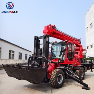 Chariot télescopique tout-terrain 4x4 de 3 tonnes avec grue arrière, chariot élévateur multifonctionnel, dispositif de levage arrière pour usage agricole - Product Image 1