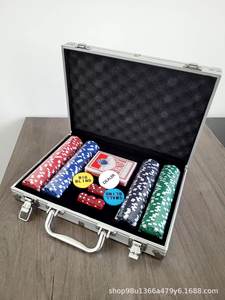 Accessoires de casino en aluminium durable, équipement de Texas Hold'em et de Blackjack, boîte à jetons <span class=keywords><strong>vide</strong></span>, jeu de 500 jetons de <span class=keywords><strong>poker</strong></span>, étui de transport manuel - Product Image 2