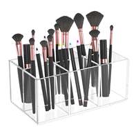 Usine Offre Spéciale acrylique transparent 6-Slots maquillage brosse porte-brosse organisateur cosmétiques brosses stylo rangement pour vanité bureau comptoir