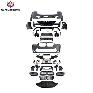2018-2021y <span class=keywords><strong>BM</strong></span> <span class=keywords><strong>X4</strong></span> G02 mise à niveau vers X4M F98 LCI 2022y ancien à nouveau Kit de carrosserie PP pare-chocs avant lèvre arrière embouts d'échappement accessoire de voiture - Product Image 4