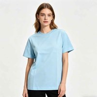 T-shirt décontracté unisexe à manches courtes, col en V, respirant, coupe ample, antibactérien, séchage rapide, motif, couleur personnalisée, tricot 220 grammes